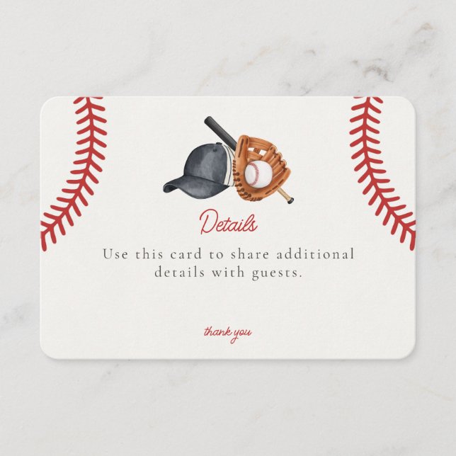 Information om Baseball tema Home Springa Inbjudan (Framsida)