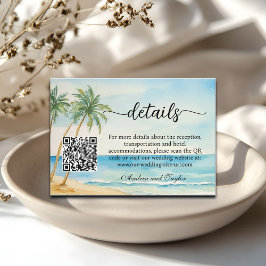 Information om Beach och Handflatan Träd QR-koden Tilläggskort