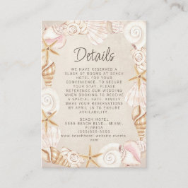 Information om Beach Seashells Sand Seaside Bröllo Tilläggskort