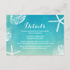Information om beach Wedding Watercolor Seashells Tilläggskort