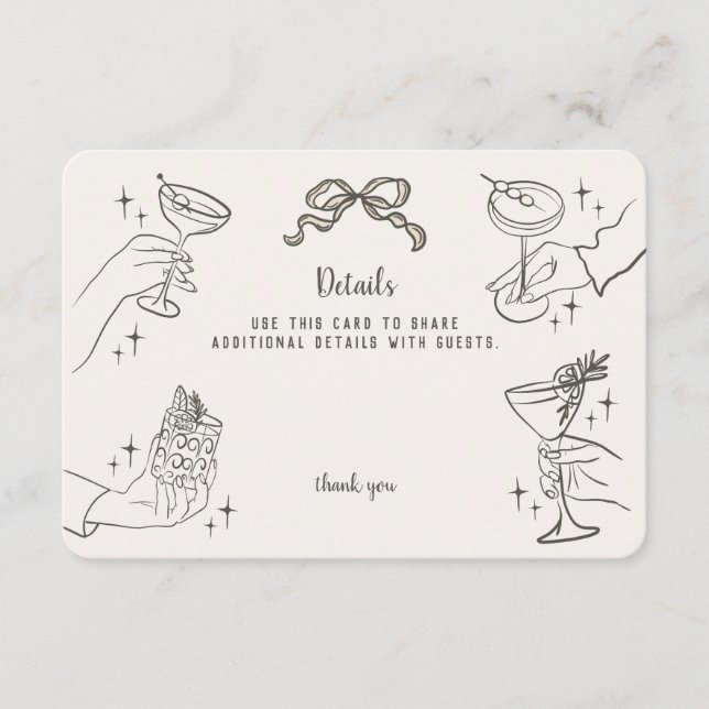 Information om Beige Retro Cocktail Party Inbjudan (Framsida)