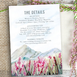 Information om bergsmedelvattensfärg Bröllop Tilläggskort