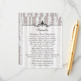 Information om Birch Träd Rustic Bröllop / Riktnin Tilläggskort