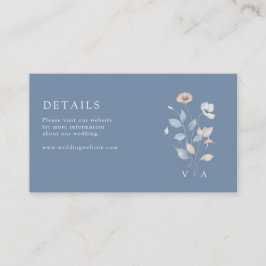 Information om blå Blommigt för elegant Tilläggskort