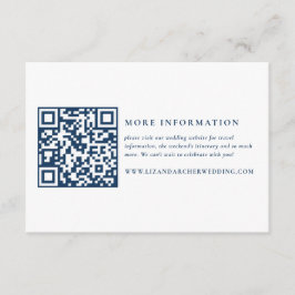 Information om blå och vit Nautisk Bröllop Tilläggskort