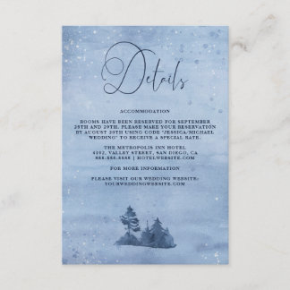 Information om Blå vinter-bröllop i berget Gräs Tr Tilläggskort