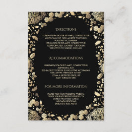 Information om Black and Guld Blommigt Bröllop - I Tilläggskort