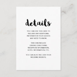Information om Black and White Bröllop gäst Tilläggskort