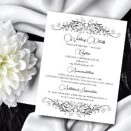 Information om Black and White Flourish Elegance B Tilläggskort