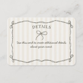 Information om Black Coquette Bow Beige Inbjudan I