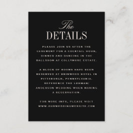 Information om Black Cream Classic Elegance Bröllo Tilläggskort