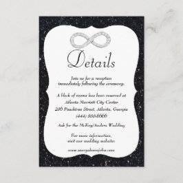 Information om Black Glitter Diamond Infinity Bröl Tilläggskort