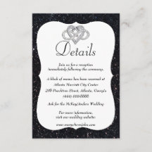 Information om Black Glitter Infinity Heart Bröllo