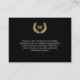 Information om Black Guld Laurel Bröllop Tilläggskort