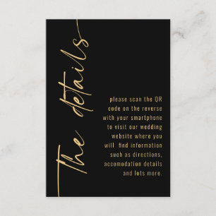 Information om Black Guld QR Code Calligraphy Bröl Tilläggskort