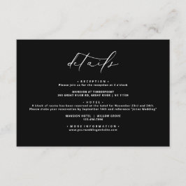 Information om Black Modern Elegant Calligraphy Br Tilläggskort