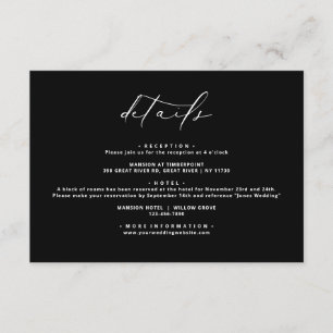 Information om Black Modern Elegant Calligraphy Br Tilläggskort