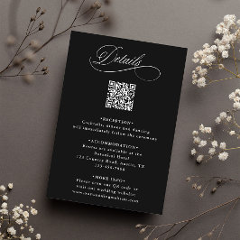 Information om Black Romantic Calligraphy QR Code Tilläggskort