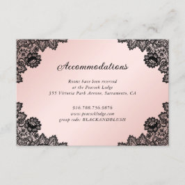 Information om Black Rosa Blommigt Snöre Bröllop Tilläggskort