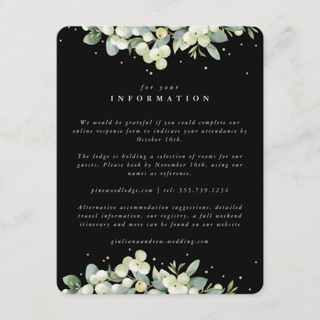 Information om Black Snowberry+Eucalyptus Edged Br Tilläggskort (Framsida)