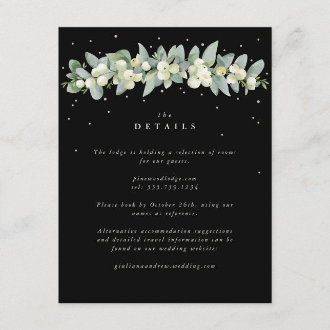 Information om Black Snowberry+Eucalyptus Garland  Tilläggskort (Framsida)