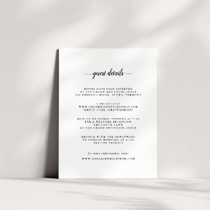 Information om Black & White Calligraphy Bröllop Tilläggskort