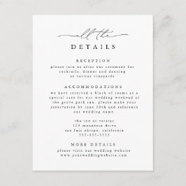 Information om Black & White Modern Elegant bröllo Tilläggskort