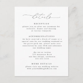 Information om Black & White Modern Elegant bröllo Tilläggskort