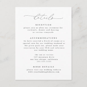 Information om Black & White Modern Elegant bröllo Tilläggskort