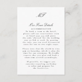 Information om Black White Monogram Classic Bröllo Tilläggskort