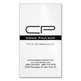 Information om Black White Monogram Namn Adress Magnetiska Visitkort