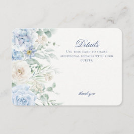 Information om blått Blommigt Hydrangea botaniska  Tilläggskort