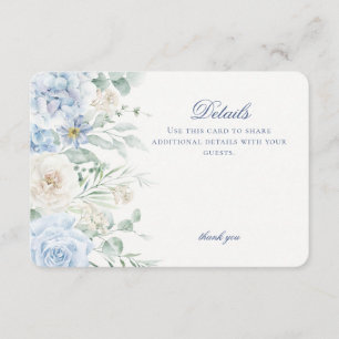Information om blått Blommigt Hydrangea botaniska Tilläggskort