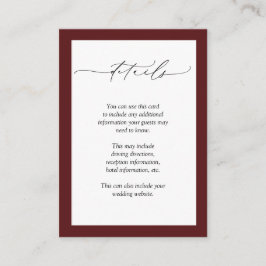 Information om blått Blommigt i Burgundy Navy Wate Tilläggskort