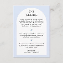 Information om blått Hydrangea Wedding-inbjudnings Tilläggskort