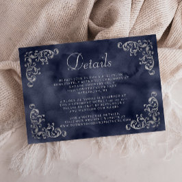 Information om blått vatten i vintage Silver Tilläggskort