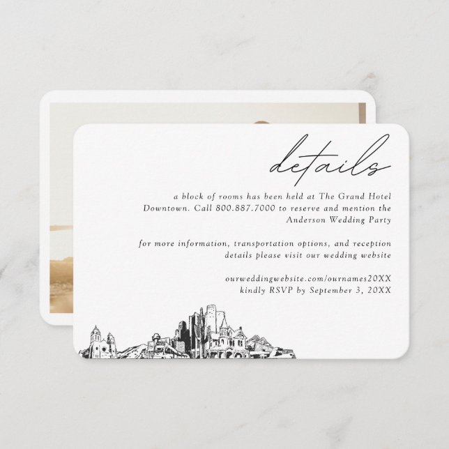 Information om block för Phoenix Bröllop Hotel Roo Tilläggskort (Fram/baksida)