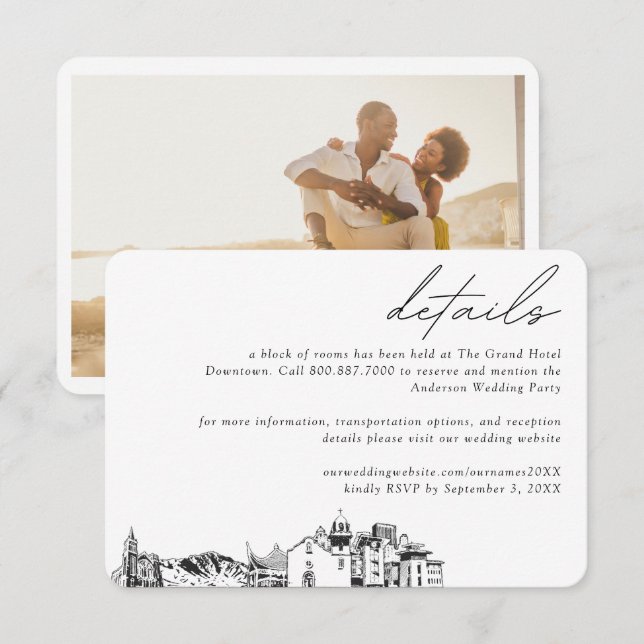 Information om blocket El Paso Bröllop Hotel Room Tilläggskort (Fram/baksida)