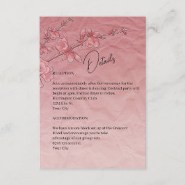 Information om Blommar för rosa Cherry Bröllop dj Tilläggskort