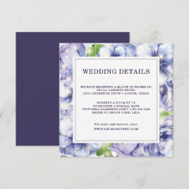 Information om blommigt Anemone Lila Bröllop Inbjudningar