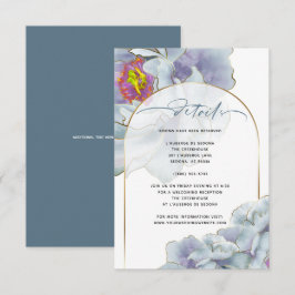 Information om Blommigt av Dusty Blue- och Lilac E Inbjudningar