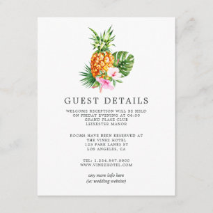 Information om Blommigt Beach Wedding Guest Tilläggskort