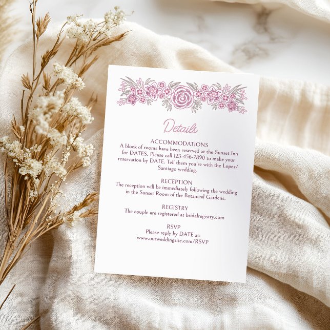 Information om blommigt Dusty Ro  Burgundy Bröllop Tilläggskort (Skapare uppladdad)