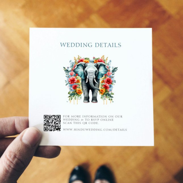 Information om blommigt Elephant Bay Blue and Whit Tack Kort (Skapare uppladdad)