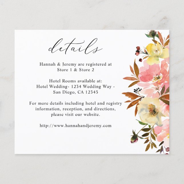 Information om Blommigt för Rosa och Gult av budge Flygblad (Framsidan)