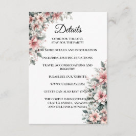 Information om blommigt för rosa Poinsettia-hölje Tilläggskort