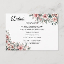 Information om Blommigt för rosa Poinsettia-hölje Tilläggskort