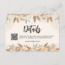 Information om Blommigt för Rustik persikofärg Tilläggskort