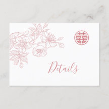 Information om blommigt Line Art  kinesisk Bröllop