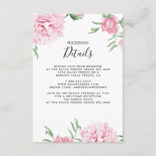 Information om blommigt Rosa Peony Botanical Elega Tilläggskort